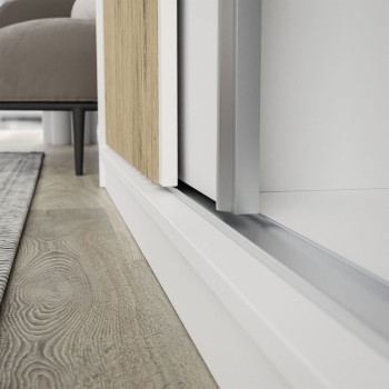 LAINA zweitüriger Schiebeschrank mit Lamellen Eiche Artisan LAINA zweitüriger Schiebeschrank mit Lamellen Eiche Artisan