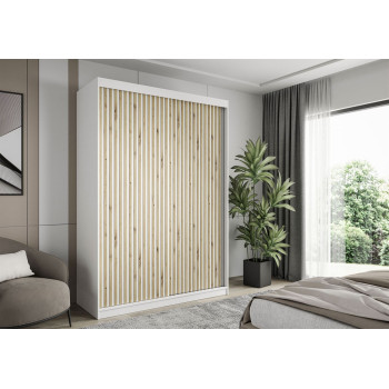 LAINA zweitüriger Schiebeschrank mit Lamellen Eiche Artisan LAINA zweitüriger Schiebeschrank mit Lamellen Eiche Artisan