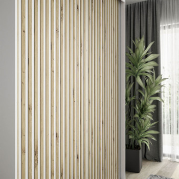 LAINA zweitüriger Schiebeschrank mit Lamellen Eiche Artisan LAINA zweitüriger Schiebeschrank mit Lamellen Eiche Artisan