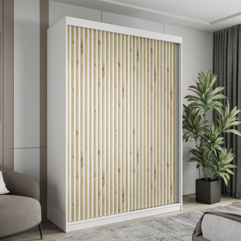 LAINA zweitüriger Schiebeschrank mit Lamellen Eiche Artisan LAINA zweitüriger Schiebeschrank mit Lamellen Eiche Artisan