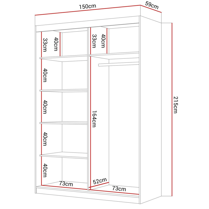 LAINA zweitüriger Schiebeschrank mit Lamellen Eiche Artisan LAINA zweitüriger Schiebeschrank mit Lamellen Eiche Artisan