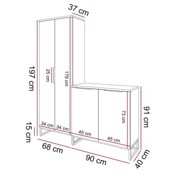 TOP VI Garderobe Eiche artisan
