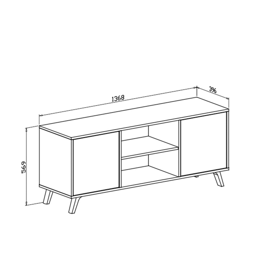 TV-Schrank CHICAGO II puccini Eiche weiß