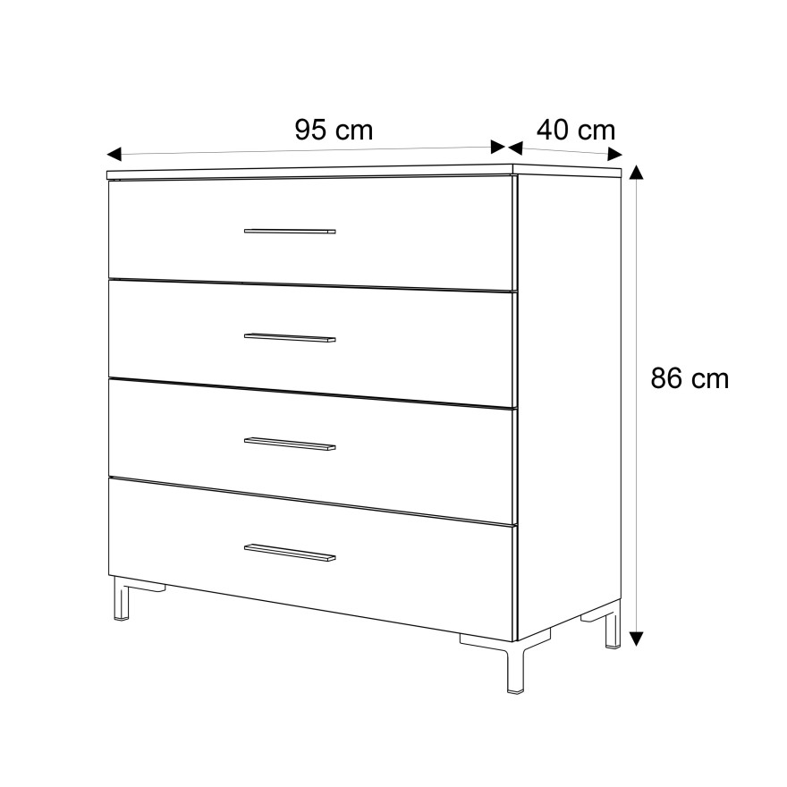 LINA GOLD 95 Kommode Schwarz Hochglanz mit goldenen Griffen und Beinen, LED-Beleuchtung