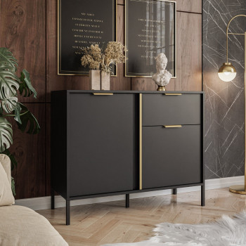 LARETTO 103 cm 2D1S Kommode anthrazit