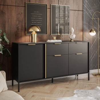 Schubladenkommode LARETTO 153 cm 3D2S anthrazit