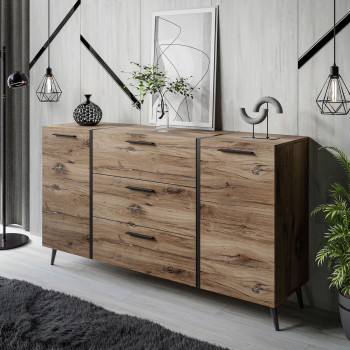 Kommode mit Schubladen ONYX LOFT auf Beinen Flagstaff Eiche