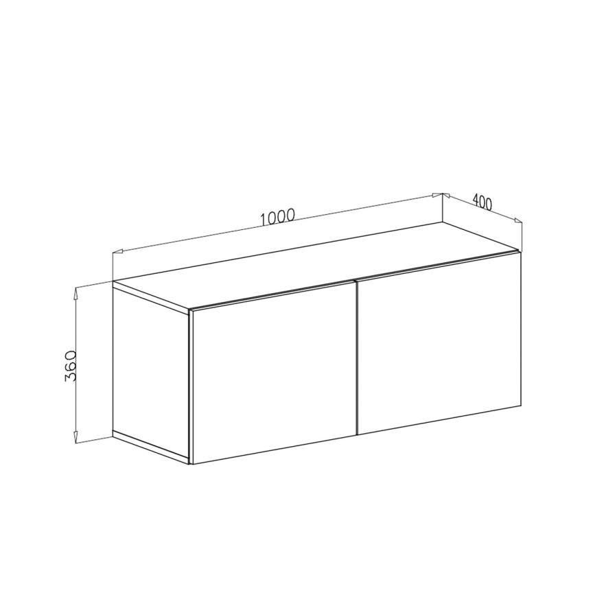RTV-Schrank AURA 200 schwarz hochglanz