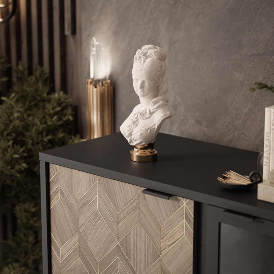 LIAM Zweitürige Vitrine mit Beleuchtung