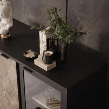 LIAM Zweitürige Vitrine mit Beleuchtung