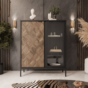 LIAM Zweitürige Vitrine mit Beleuchtung