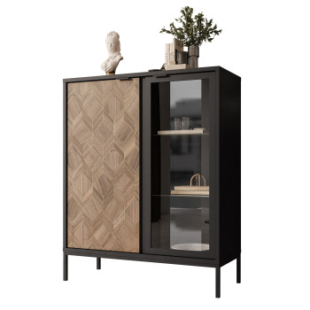 LIAM Zweitürige Vitrine mit Beleuchtung