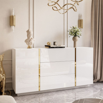 Kommode mit Schubladen ONYX Hochglanz 158 cm