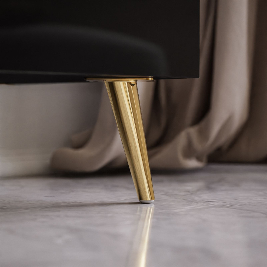 Kommode mit Schubladen ONYX auf goldenen Beinen Hochglanz 158 cm