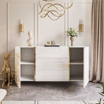 Kommode mit Schubladen ONYX Hochglanz 158 cm