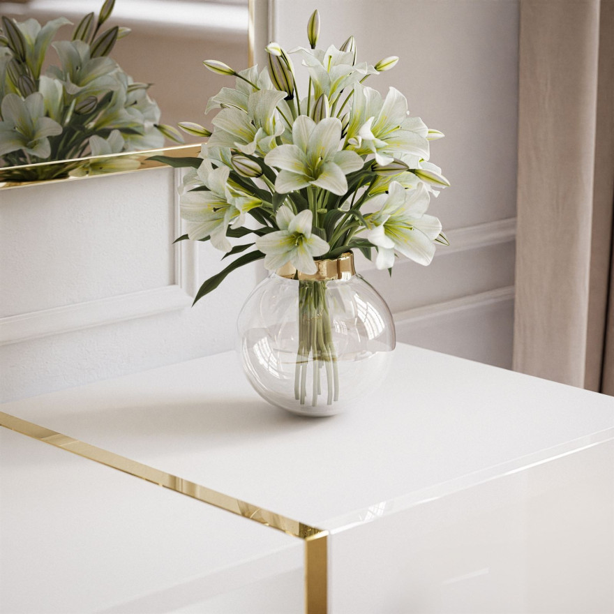 TV-Schrank ONYX auf goldenen Beinen Hochglanz 158 cm