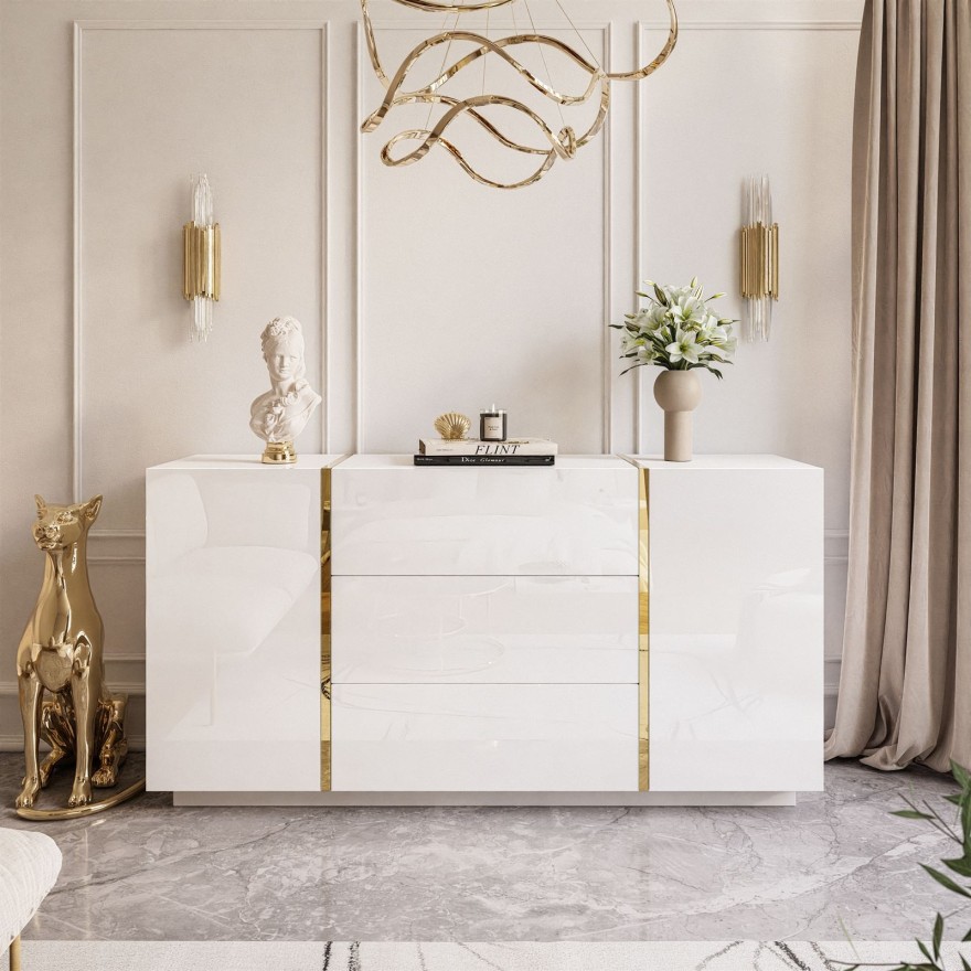 ONYX Wohnzimmerset Hochglanz