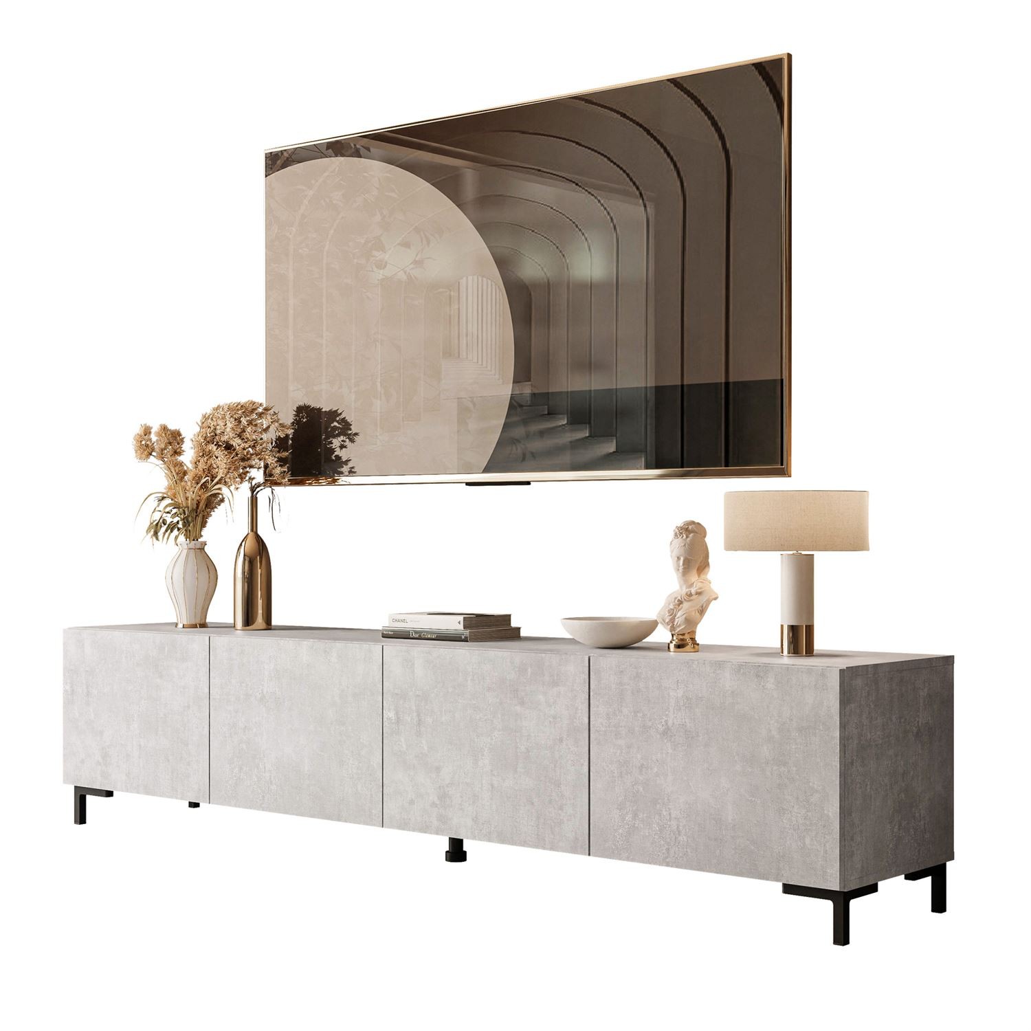 RTV-Schrank COLGANTE BETON 200 cm auf Beinen