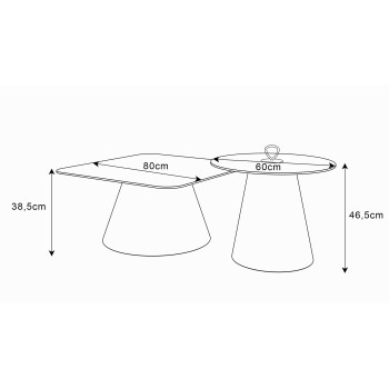 2in1 Couchtisch CASTELLE II weiß hochglanz