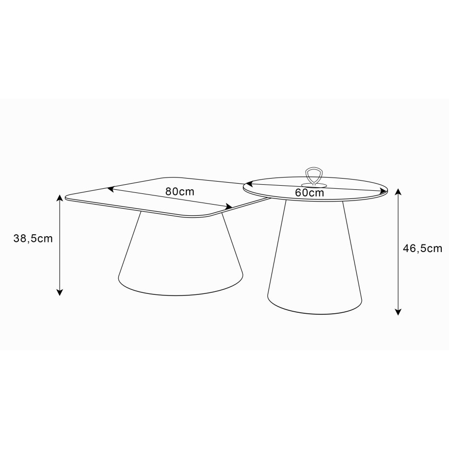 2in1 Couchtisch CASTELLE II weiß hochglanz