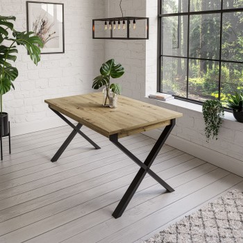 Tisch X ART 125 cm Artisan Stirling Wotan Eiche