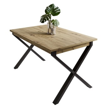 Tisch X ART 125 cm Artisan Stirling Wotan Eiche