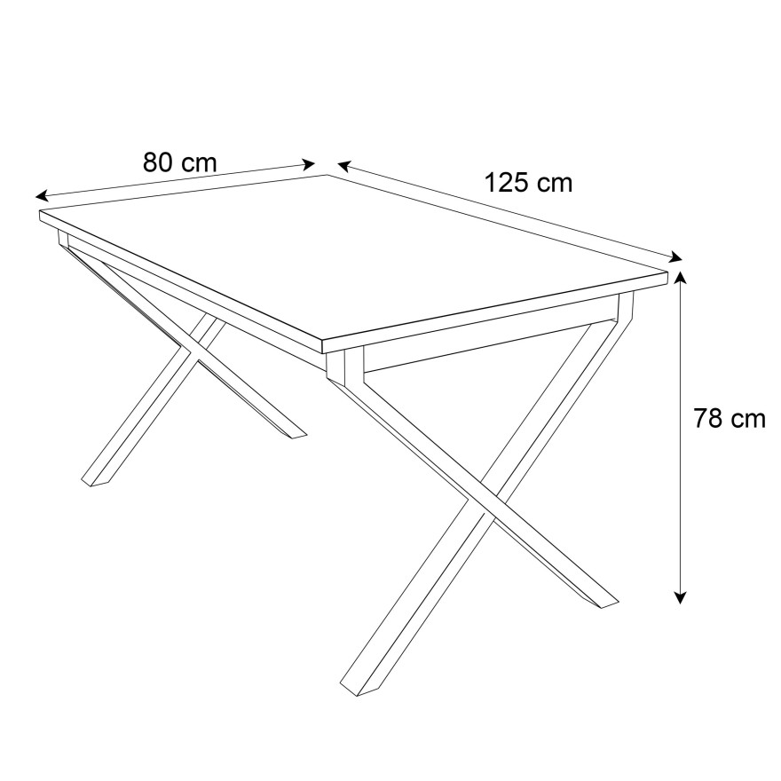 Tisch X ART 125 cm Artisan Stirling Wotan Eiche
