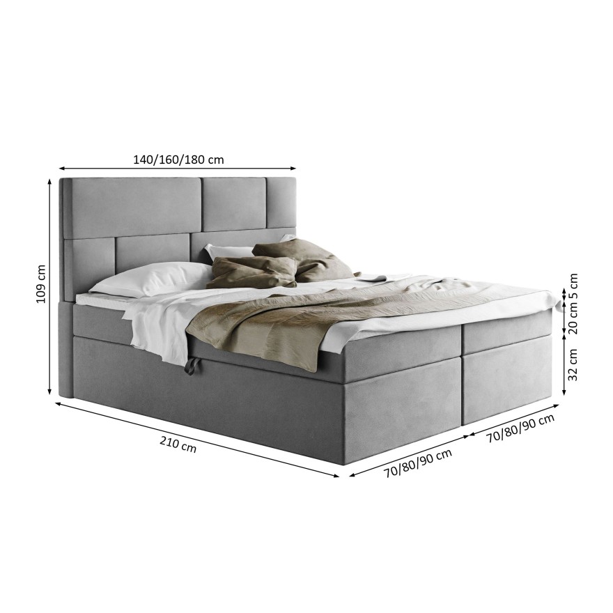 LUCY Kontinentalbett mit Taschenmatratze