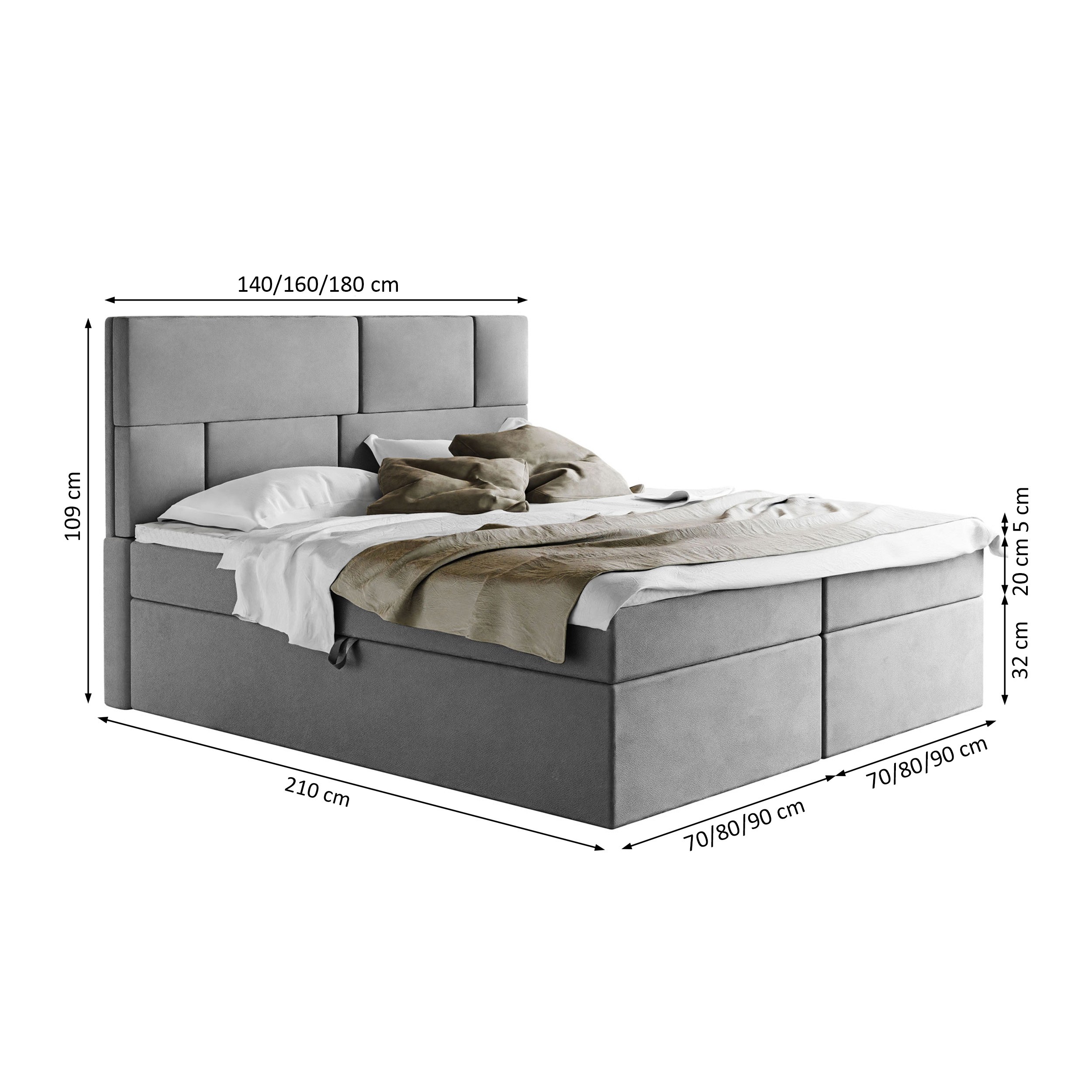 Boxspringbett LUCY mit Taschenmatratze