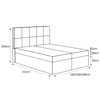 Kontinentalbett POLLY mit Taschenmatratze