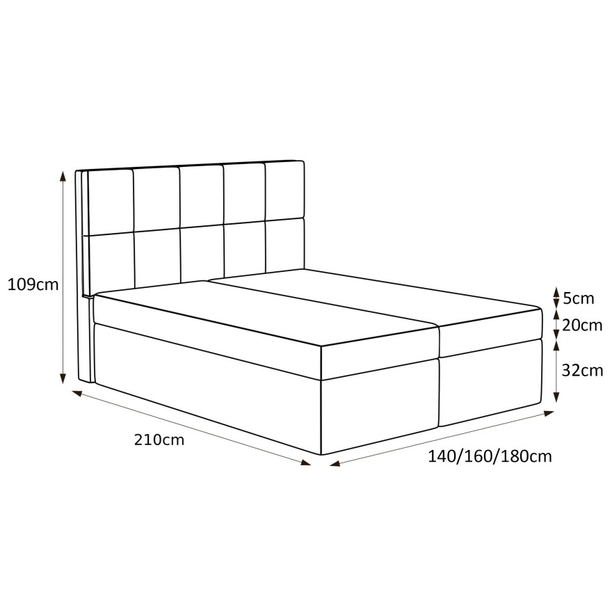 Kontinentalbett POLLY mit Taschenmatratze