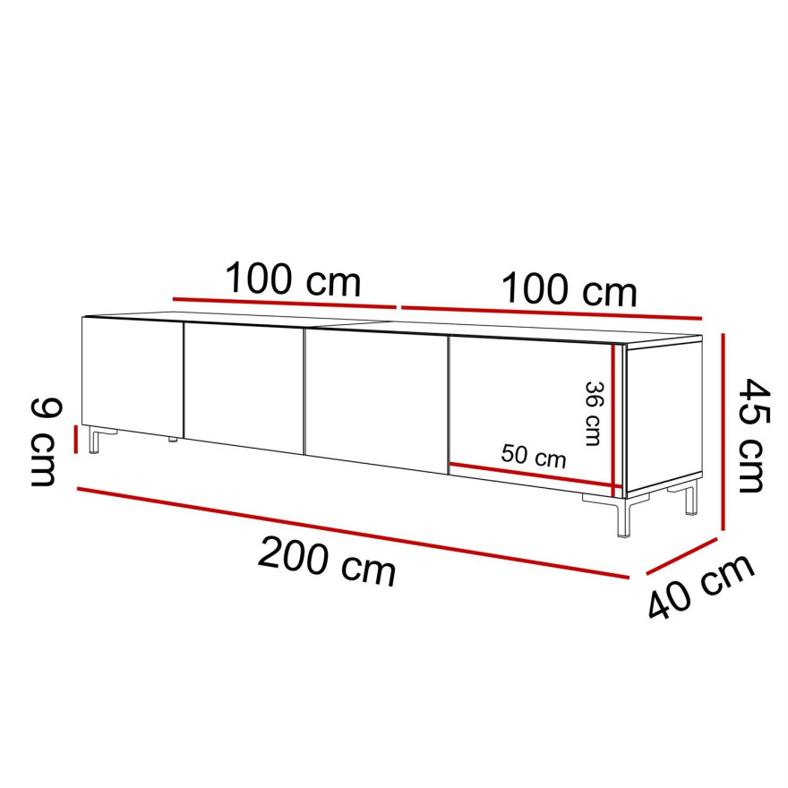 RTV-Schrank COLGANTE 200 auf Beinen