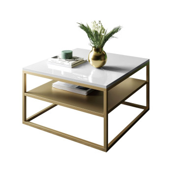 Couchtisch NOVA mit Ablage Gold matt