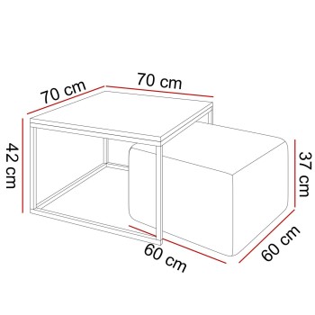 Yoshi Couchtisch mit Hocker Eiche Wotan Stirling Artisan