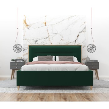 Polsterbett LUCIA mit einem Bettwäschebehälter