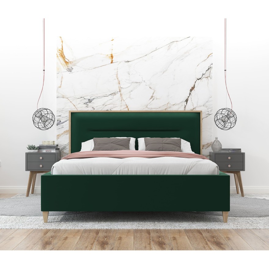 Polsterbett LUCIA mit einem Bettwäschebehälter