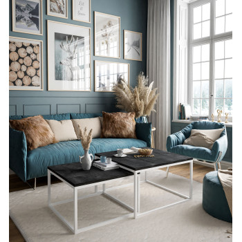 Yoshi 2in1 Couchtisch dunkler Beton