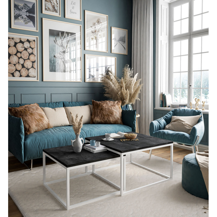 Yoshi 2in1 Couchtisch dunkler Beton