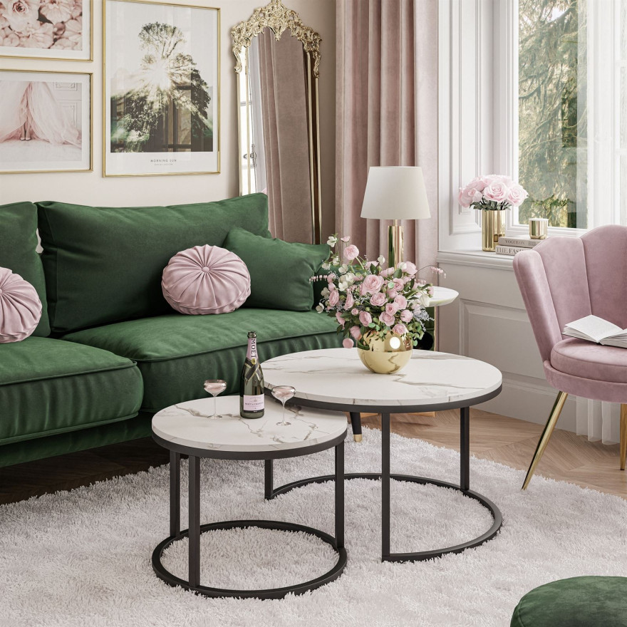 CORRIE runder Couchtisch 2in1