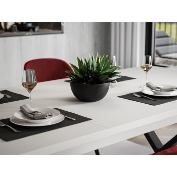 Möbelset X ART- O mit 4 Stühlen, Weiß Matt