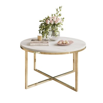 CIRI-X LEVANTO runder Couchtisch mit verchromtem Gestell