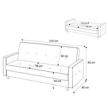 Polstersofa ROSSO mit Schlaffunktion