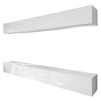 TV-Wohnwand COLGANTE II weiß Hochglanz mit LED