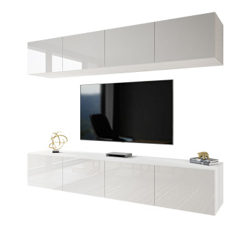 TV-Wohnwand COLGANTE weiß Hochglanz mit LED