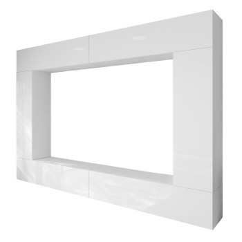 TV-Wohnwand COLGANTE V weiß Hochglanz mit LED