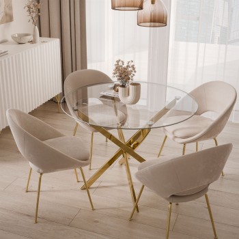 Runder Tisch CRISTAL, 100 cm, Glasplatte