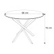 BEIRA runder Tisch, 90 cm, Glasplatte