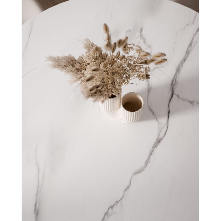 Runder Tisch BEIRA II, 90 cm, Platte aus Keramik