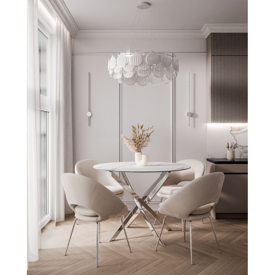 Runder Tisch BEIRA II, 90 cm, Platte aus Keramik