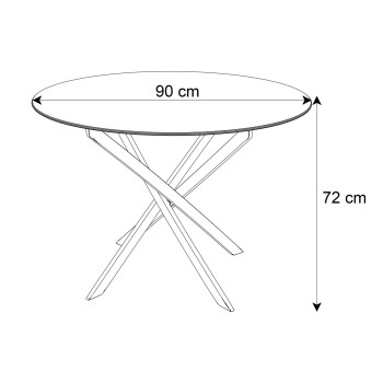 Runder Tisch BEIRA II, 90 cm, Platte aus Keramik